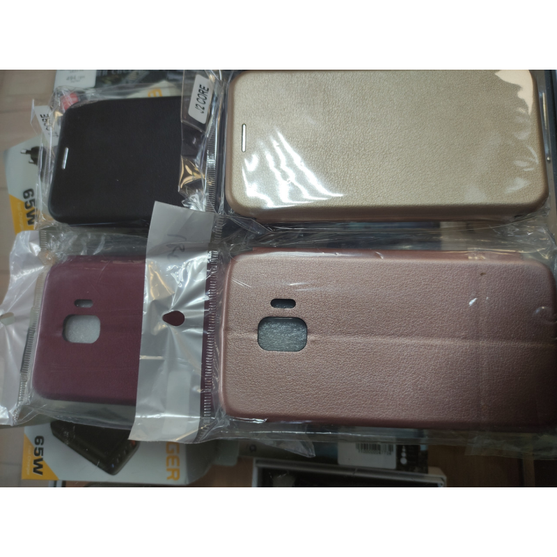 Чохол книжка для Самсунг j260, j2 core чорний, червоний,рожевий колір