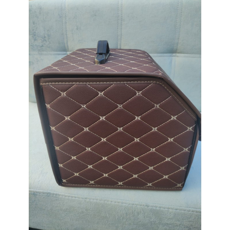 Органайзер саквояж у авто 40х30 х30 см Коричневий жовта нитка Органайзер саквояж у авто 40х30 х30 см Коричневий жовта нитка