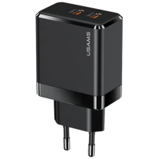 Мережевий зарядний Пристрій USAMS T54 (US-CC172) GAN DOUBLE USB-C QC&PD3.0 40W 3A BLACK