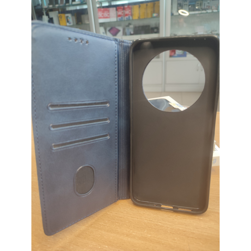 Чохол-книжка DM Book Case Leather для Xiaomi Redmi 14 C Темно синя