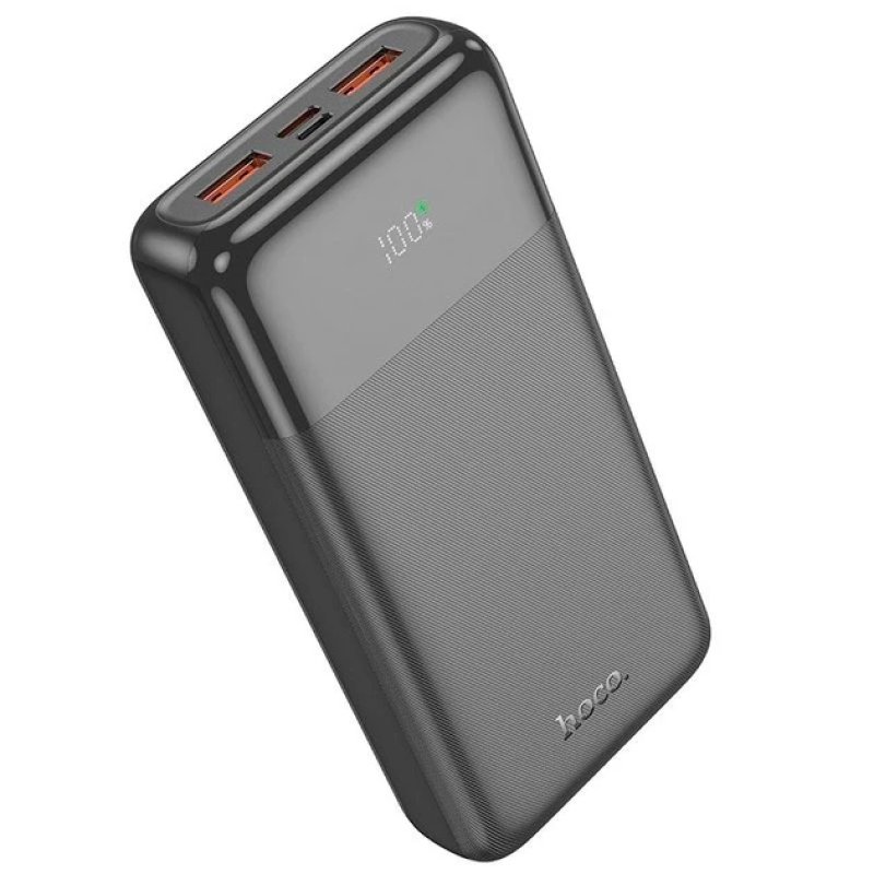 Power Bank Hoco J121A 20000 mAh 2xUSB+Type-C PD20W+22.5W Портативне зарядне обладнання Чорний