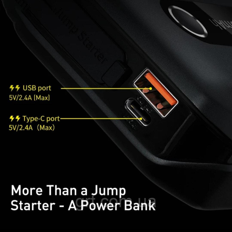 Пусковий пристрій Baseus Super Energy Air Car Jump Starter 1000А 10000 mAh. Black Модель: BS-CH001 Пусковий пристрій Baseus Super Energy Air Car Jump Starter 1000А 10000 mAh. Black Модель: BS-CH001