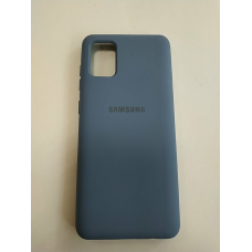 Чохол накладка для Samsung A31 силікон кейс сіросиній