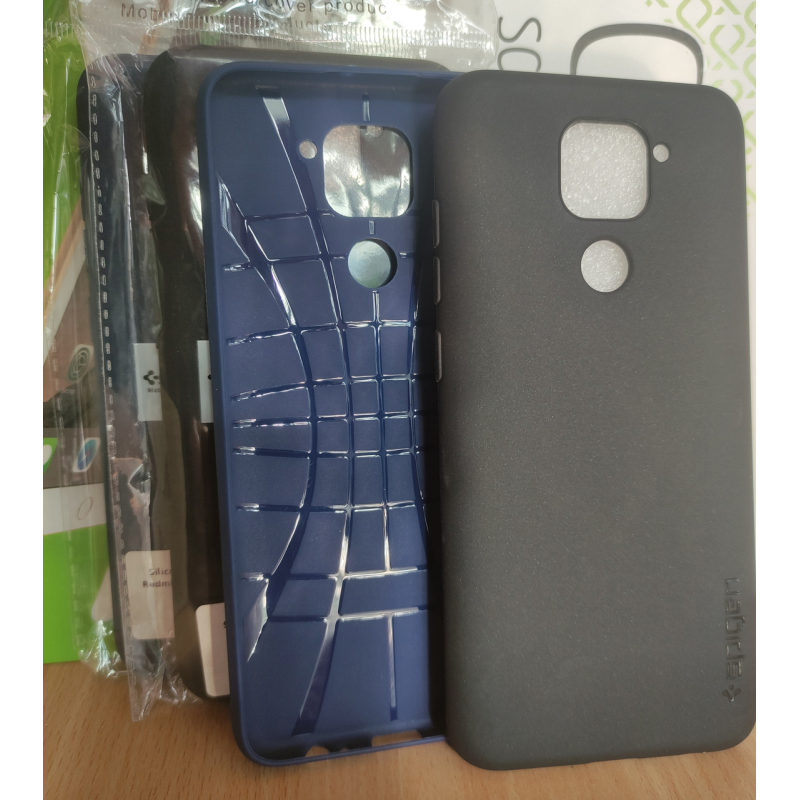 Чохол накладка Spigen для Редмі Ноте 9 чорний, Чохол накладка Spigen для Редмі Ноте 9 чорний,