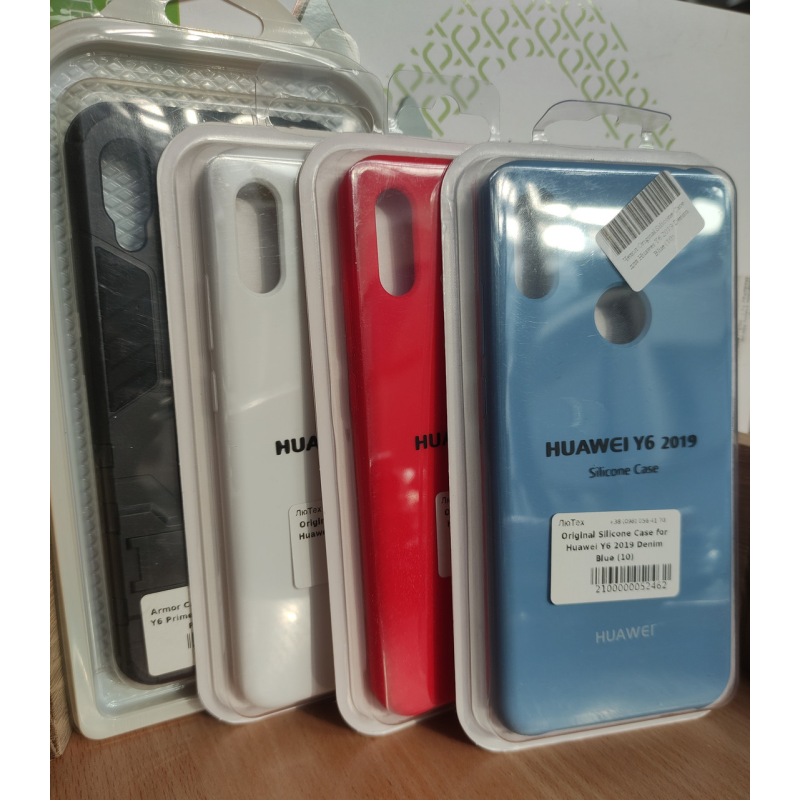 Чохли силікон кейс Huawei Y6 2019 білий,червоний, блакитний Чохли силікон кейс Huawei Y6 2019 білий,червоний, блакитний
